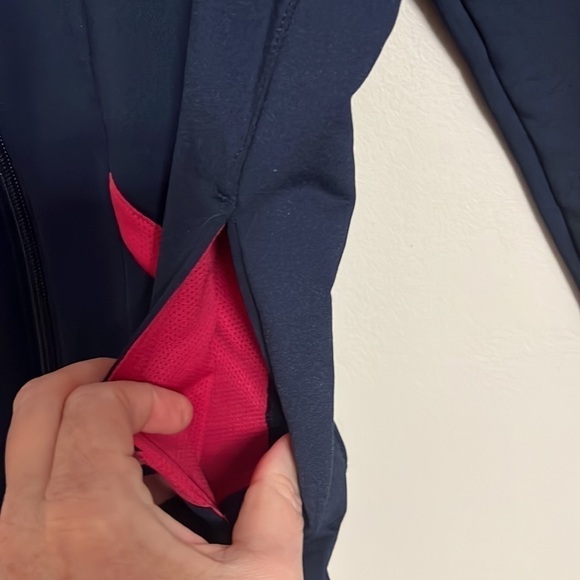 Nike Girls Full Zip Track Jacket Navy & Pink Size Large - Picture 2 of 13